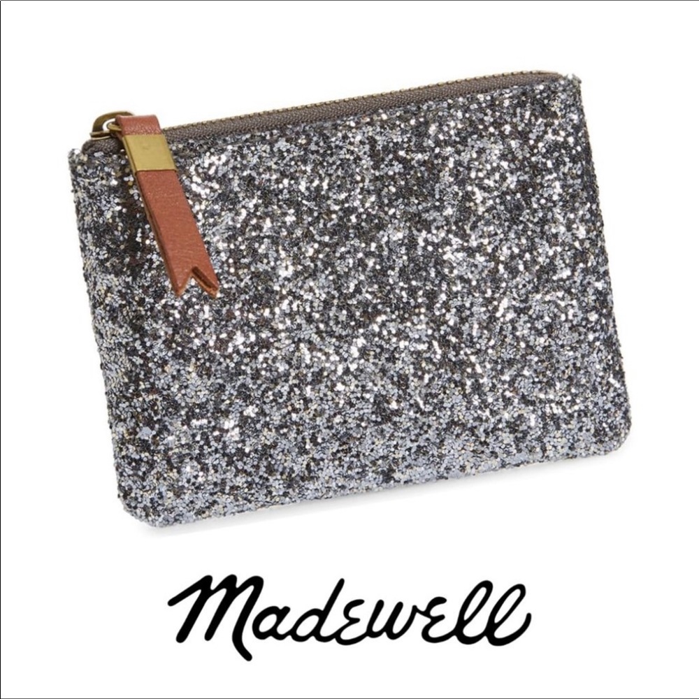 NEW Madewell Leather Wallet in Silver Glit…